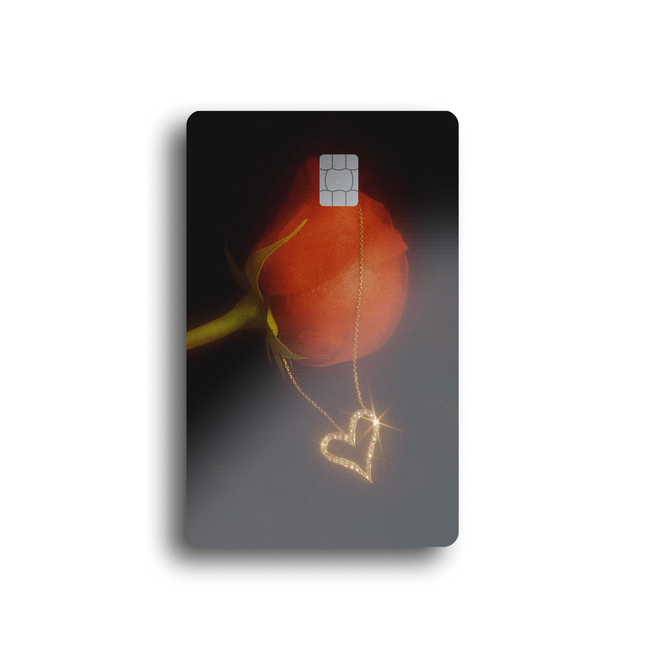 Golden Heart Rose Card Skin